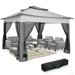 11x11ft Pop Up Gazebo Pavilion With Mosquito Netting Outdoor Canopy Tent With Carry Bag Gazebo For Garden Backyard Lawn Patio