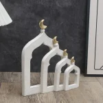 1 PC Candlestick Muslim Kaaba Dome Mosque Islamic Desktop Ornament Table Car Decor Crafts Gifts