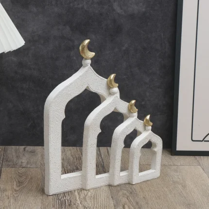 1 PC Candlestick Muslim Kaaba Dome Mosque Islamic Desktop Ornament Table Car Decor Crafts Gifts