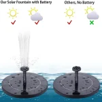 Solar Fountain Pump Floating Solar Panel Bird Baths Water Fountain with 4 Nozzles For Garden Outdoor Water Pool Pond Decor 6