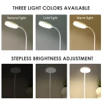 USB Plug-in Portable LED Desk Lamp - 3 Color Stepless Dimming Eye Protection Bedroom Bedside Table Light 3