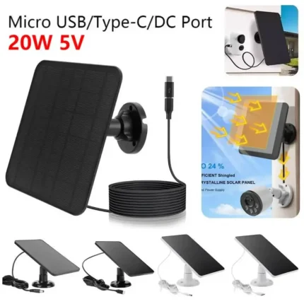 10W 5V Solar Panels For Eufy Eufycam 3/3C/2C/2Pro Wall Mount Solar Charging Panel Waterproof Solar Cell System With 9.8ft Cable