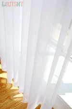 Custom Size White Sheer Curtains For Living Room Window Transparent Tulle Curtain Wedding Drapes Home Decor 6