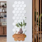 12PCS/Lot Geometric Solid Hexagonal Mirror Wall Stickers DIY With Built-in Adhesive and Removable Home Decoration 2