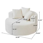 Sdorens Oversized Round Chair Lounge Chaise Cloud Boneless Large Circle Chair with Plush Fuax Fur Fluffy Modern Sleeper Sofa Bed 2