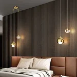 Modern Simple Crystal Pendant Light Luxury Bedroom Bedside Hanging Lamp Nordic Minimalist Long Line Living Room Home Decor 2