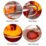 Heart Love Shaped Glass Mug Couple Cups Double Glass Cup Heat-Resisting Wine Glasses Tea Mugs Milk Espresso Coffee Cup Drinkware 4