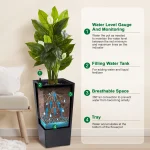2pcs Planters Outdoor Indoor Planter Pots, High Front Porch Planter Pots with Drainage Holes Auto Watering, Convenience Instill 2