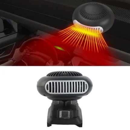 Electric Heater Fan Electric Portable 2 Gear  Space Heater 18V Battery Powered 170W for Workshop
