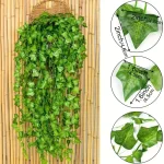 Artificial Green Ivy Leaf Rattan Creeper Leaves Vine Hanging Garland DIY Fake Flowers Plants for Garden Wedding Party Home Decor 3