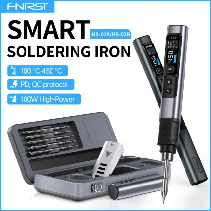 FNIRSI HS-02  Smart Soldering Station 100W Electric Soldering Iron Adjustable Constant Temperature Fast Heat Solder Iron Kit