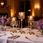 Glass Pillar Candle Holder Set Golden Silver Decorative Candlestick for Wedding Party Table Festival Decor 2026 New Fashion 4