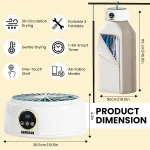 Portable Mini Clothes Dryer, Compact Electric Dryer for Apartments & Travel, Fast Drying with Adjustable Timer and Wrinkle Care 3