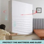 Waterproof Mattress Protector with Zipper Soft & Breathable & Noiseless Antibacterial, Anti-mite Mattress Cover , Queen/King 5