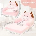 Foldable Kids Sofa Baby Seat Chair Foam Filled Toddler Sleeping Couch Reading Armchair for Reading Relaxing Nursery Bedroom 6