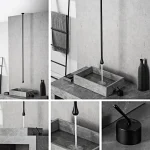 Luxury high-end brass black bathroom faucet ceiling ceiling design single handle cold and hot double-hole basin&bathtub faucet 2