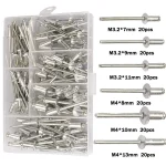 Professional Hand Riveter Gun 120pcs Heavy Duty Blind Rivet Pliers Set for Automotive and Home DIY Projects 3