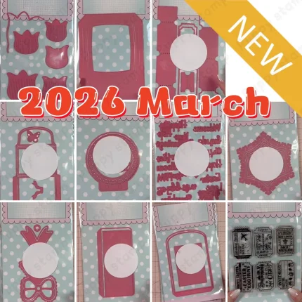 March 2026 Tulip Bow Metal Cutting Dies Clear Stamps For DIY Scrapbook Craft Decoration Embossing Template Supplies Greeting