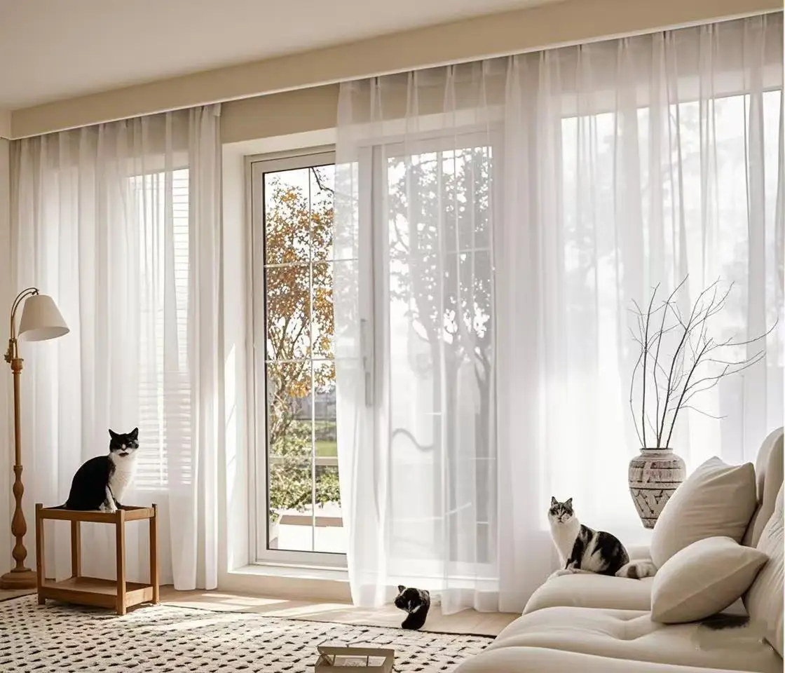 Custom Size White Sheer Curtains For Living Room Window Transparent Tulle Curtain Wedding Drapes Home Decor Custom Size White Sheer Curtains For Living Room Window Transparent Tulle Curtain Wedding Drapes Home Decor