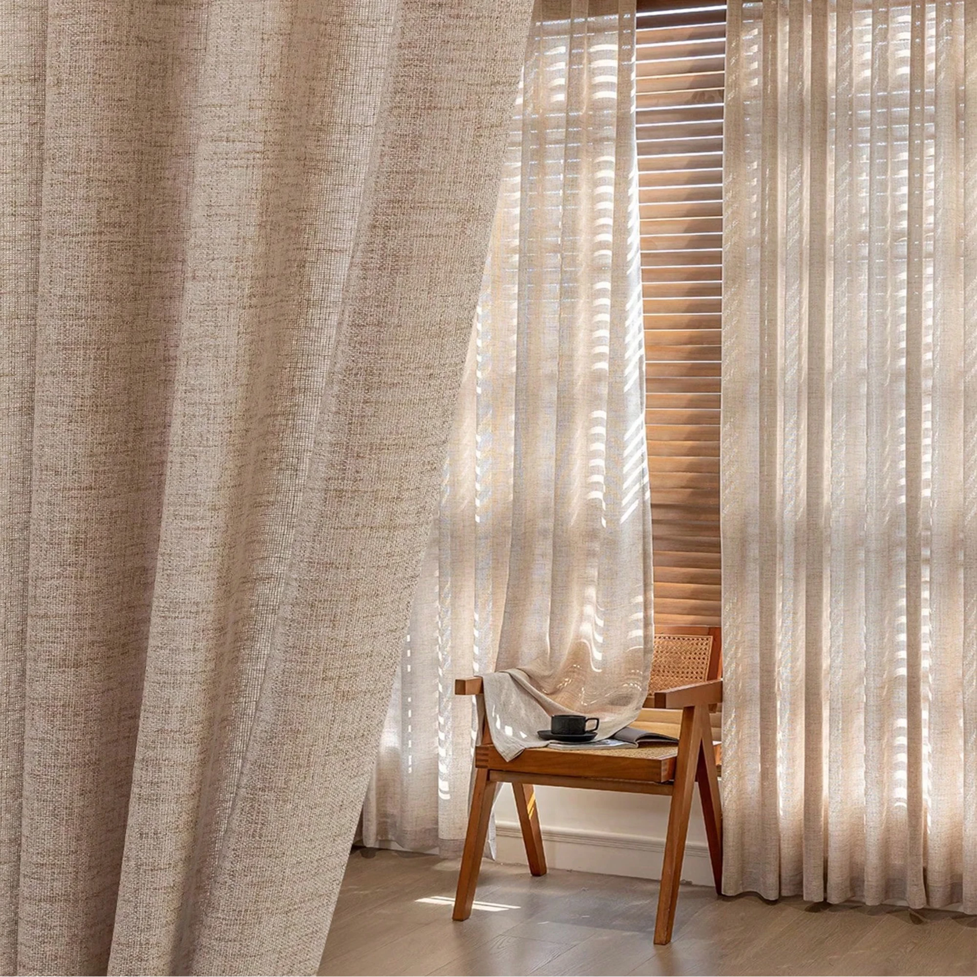 1pc Japanese linen sheer curtain windproof breathable semi dark bedroom living room partition curtain Mosquito prevention 1pc Japanese linen sheer curtain windproof breathable semi dark bedroom living room partition curtain Mosquito prevention