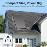 Rvpozwer 12.8V 200W Monocrystalline Solar Panel 18BB N-Type Module Off Grid PV Power Cells Waterproof  For Roof Home Off Grid 5