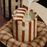 Vintage Stripe Hand Painted Ceramic Mug Creative Dual Compartment Coffee Cup for Office Afternoon Tea Breakfast 6