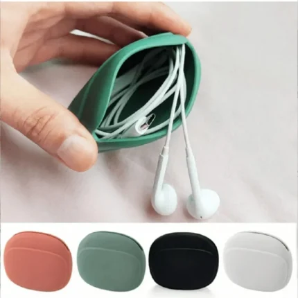 Silicone Cell Phone Cable Bag Data Cable Storage Box Travel Earphone Wire Key U Drive USB Rating Organizer Case