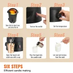 SucceBuy 6.5L 10L Wax Melter for Candle Making Large Electric Wax Melting Pot Easy Pour Spout 9-Level Temperature Control 6
