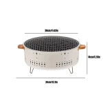 Portable Barbecue Grill Korean Charcoal Stove Stainless Steel Split BBQ Stove Round Non-stick Barbecue Rack For Outdoor Camping 6
