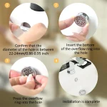 4pcs Basin Sink Round Tidy Trim Chrome Overflow Cover Rings Hole Hollow Ring Replacement Ceramic Pots for Home Bathroom Kitchen 5