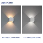 6W/12W LED Waterproof Wall Lamp in Black/White/Grey for Indoor and Outdoor Decoration Lighting Aluminum Wall Lights AC 110V 220V 6