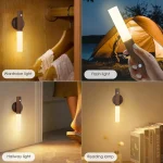 Smart Motion Sensor Night Light LED Rechargeable Magnetic Wall Lamp Portable for Hallway Bedroom Stairs Bathroom Cabinets Decor 2