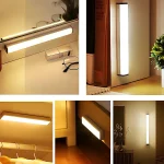 Night Lights Wireless LED Motion Sensor Lamp USB Rechargeable Magnetic For Wardrobe Room Closet Kitchen Aisle Tube Detector Bulb 5