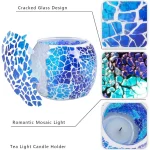 Mosaic Glass Tea Light Candle Holder,Handmade Romantic for Aromatherapy,Party Décor,Used as Vase,Pen Holder,Potted Plants Bowl 4