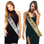 Birthday Queen Sash for Girl Women 20th 30th 40th 50th 60th Happy Birthday Party Decoration Supplies Glitter Satin Birthday Sash 2