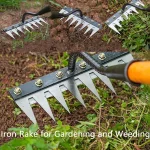 5/6/7/8 Teeth 1PCS Carbon Steel Garden Hand Rake for Farm Garden Weeding Tools Scarifier Agricultural Nail Harrow Metal Harrow 2