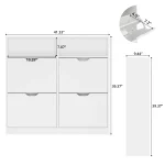 VOWNER Shoe Storage Cabinet with 4 Flip Drawers, Freestanding Shoe Cabinet 6