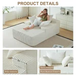 67 Inch Chaise Lounge Chair Indoor Oversized Upholstered Corduroy Sofa Bed Deep Seat Sleeper Couch Customized 5