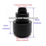 1X 0.35X 0.5X 0.63X Focusable Microscope C mount Adapter Trinocular Reduce Lens CCD Camera Adapter for Olympus Microscope 2