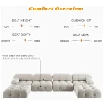 Sdorens 138" Modular Sectional Couch Modern U-Shaped Minimalist Velvet Sofas for Living Room Deep 4-Seat Sofas with 2 Ottomans 5