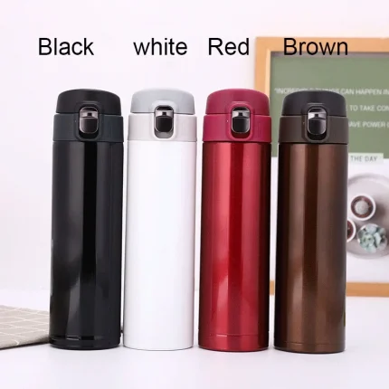 Students Go To School Thermos Cup Creative Bullet Cover Direct Drinking Water Cup Simple Solid Color Durable and Practical