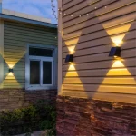1pc Solar Outdoor Wall Light Garden Decoration Atmosphere Light Villa Garden Waterproof Wall  Up And Down Glow Wall Light 4