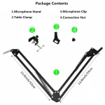 NB-35 Desktop Arm Holder Mic Stand For Bm800 Microphone Stand With A Spider Cantilever Bracket Universal 5