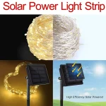 LED Solar Light Outdoor Garden Fairy String Light Led Twinkle Waterproof Lamp for Christmas Patio Tree Party 6m/12m/23m/33m 2