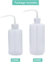 2 Pack Watering Can, 250ML & 500ML Succulent Bottle, Plant Squeeze Bend Mouth Safety Wash, Small Medium White 5