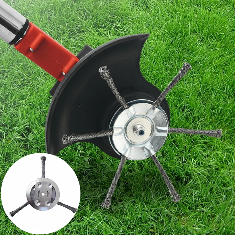 Weed Brush Head Steel Wire Wheel Grass Trimmer Head Removal Moss Rust Lawn Mower Grass Brush Disc Weed Brush Trimmer Heads Weed Brush Head Steel Wire Wheel Grass Trimmer Head Removal Moss Rust Lawn Mower Grass Brush Disc Weed Brush Trimmer Heads
