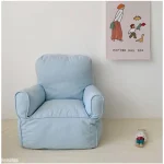 Single Children's Sofa INS Bean Bag Plaid Canvas Mini Chair Kindergarten Seat Early Education Institution Baby Furniture Gift 5