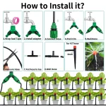 Garden Drip Irrigation Automatic Watering System Kit 1/4'' 13CM Sprinkler for Bonsai Pot Plant Flower Vegetable Greenhouse 6