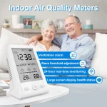 NDIR Co2 Meter Alarm Temperature Humidity Detector 3 in 1 Air Quality Monitor Gas Analyzer with LCD Display USB Rechargeable 2