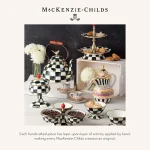 Enamel Mug, Cute Enamelware Coffee and Tea Mug, Unique Drinkware, 16 Ounces, Black-and-White Courtly Check, Set of 1 6